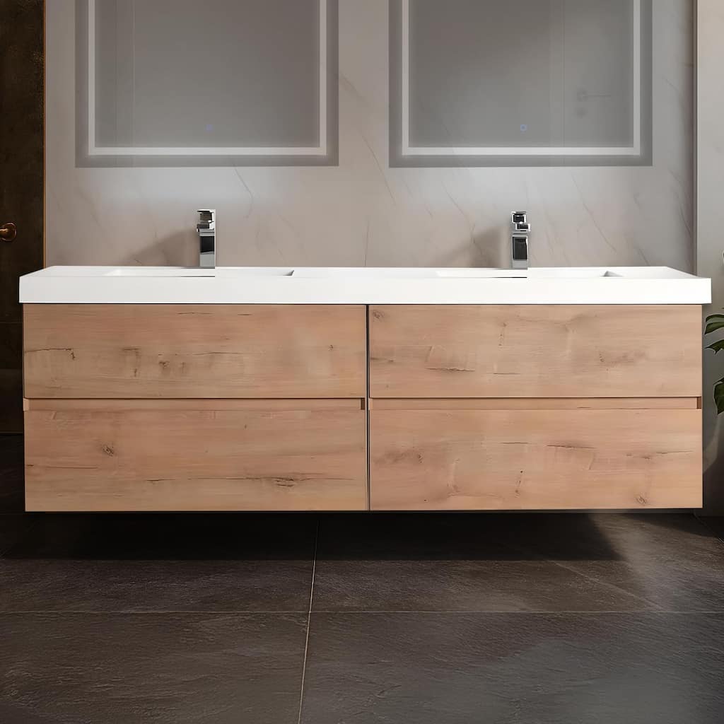 Blossom Assisi 72 Inch Wall Mounted Bathroom Vanity with Sink