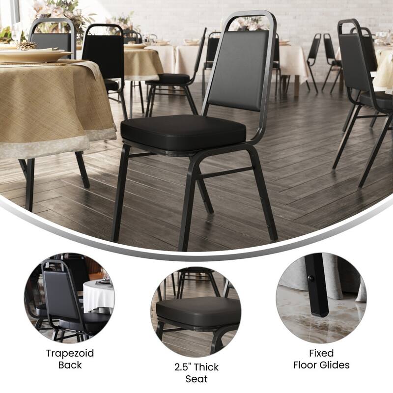 4 Pack Trapezoidal Back Stacking Banquet Chair - 20.25"D x 17.5"W x 36"H