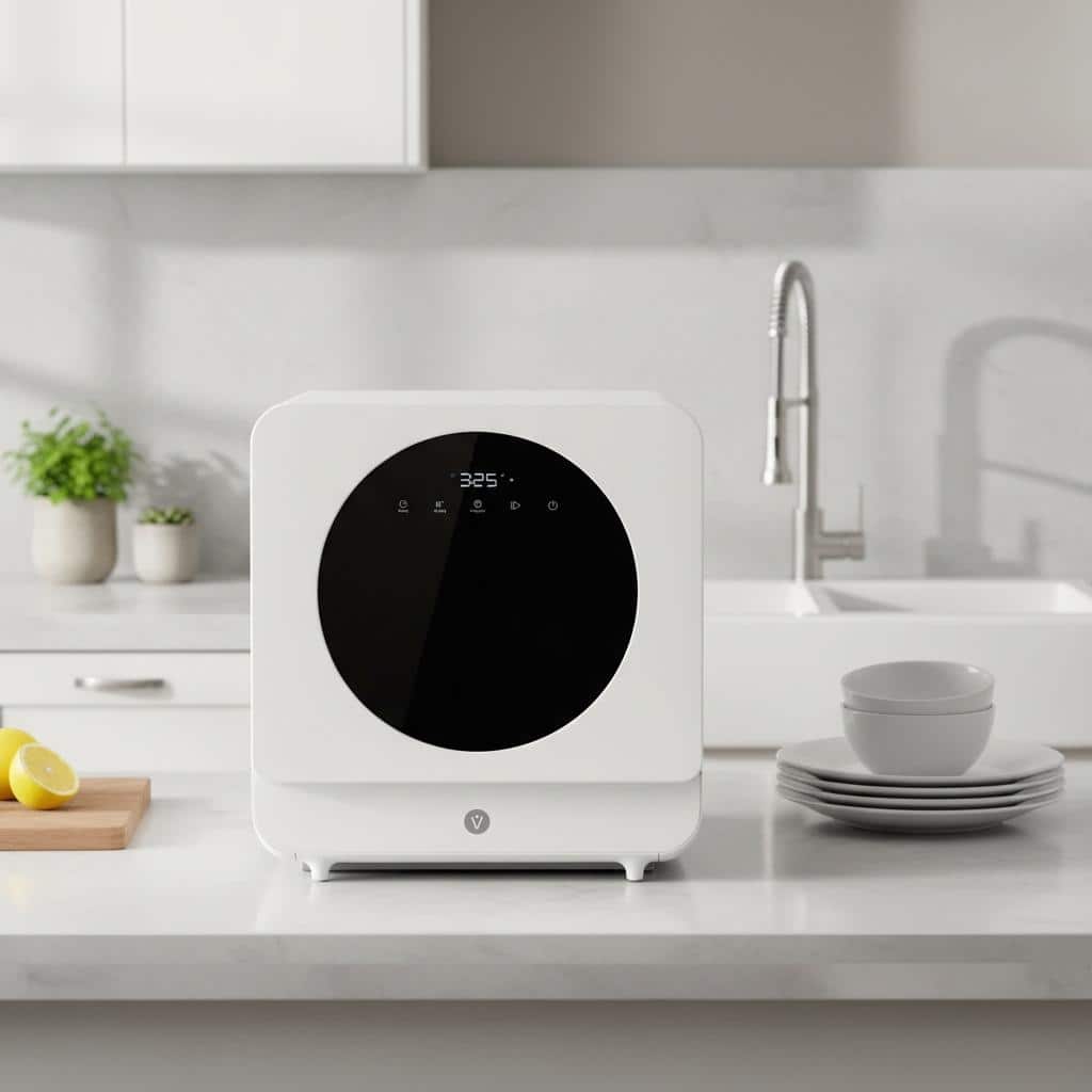 Portable Dishwasher Countertop, 6 Washing Programs, with LED Display & Touch Control