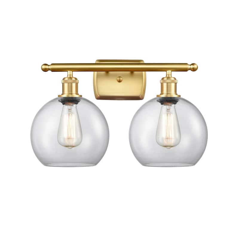 Innovations Lighting 516-2W-11-18 Athens Vanity Athens 2 Light 18" - Satin Gold / Clear