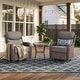 preview thumbnail 80 of 189, Pocassy Outdoor Wicker Sofa with Swivel Chair Fire Pit Table Furniture Set. Brown Wicker & Gray Cushion - 3 Pieces Swivel Chair Table with 6-In Cushion