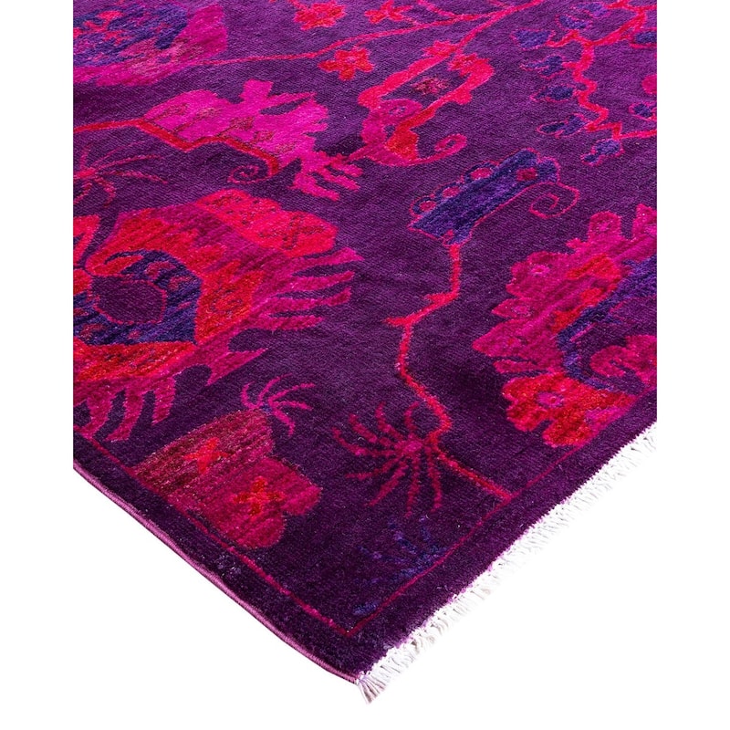 Vibrance One-of-a-Kind Hand-Knotted Area Rug - Purple, 5' 3" x 7' 8" - 5' 3" x 7' 8"