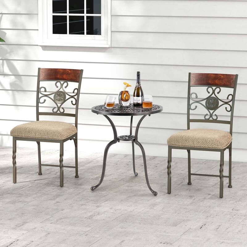 Costway Set of 2/4 Dining Room Chairs Armless Kitchen Chairs Set with