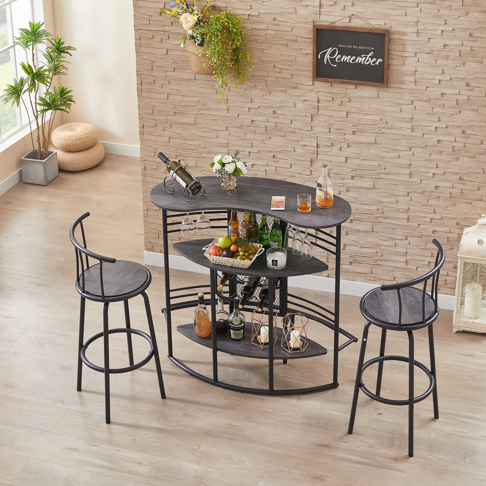 High top store tables with storage