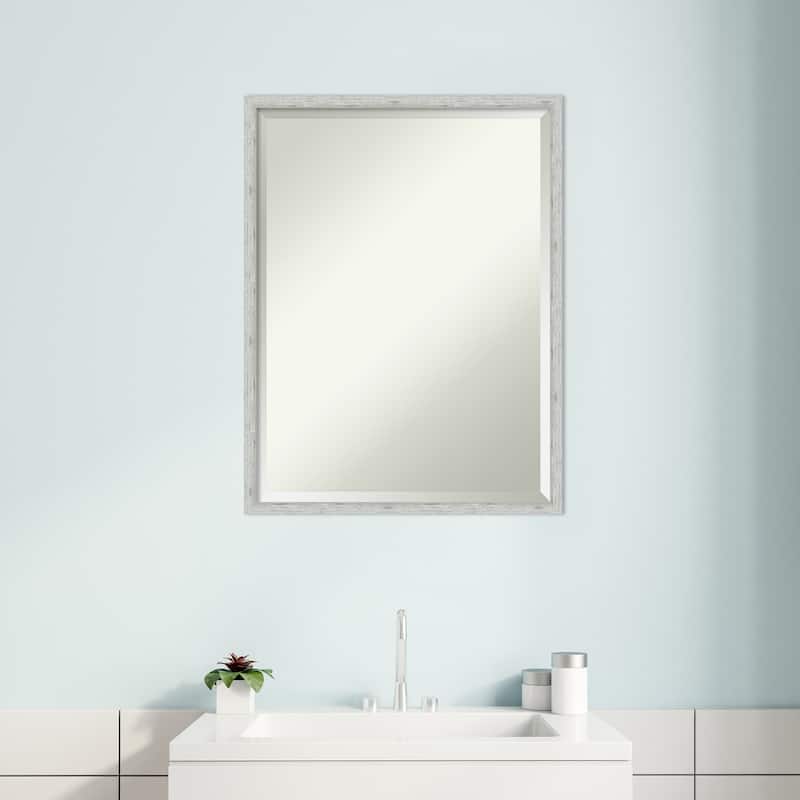 Imprint Beveled Wood Framed Bathroom Vanity Wall Mirror