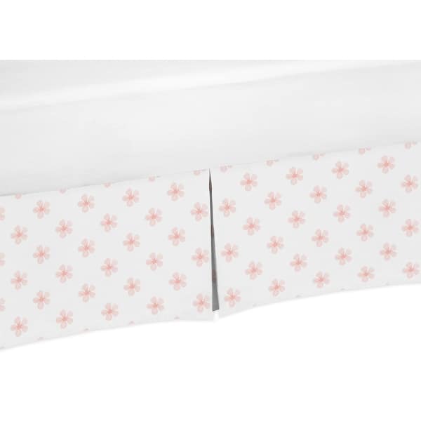 Pink and White Flower Blossom Girl Crib Bed Skirt - Blush Shabby Chic ...