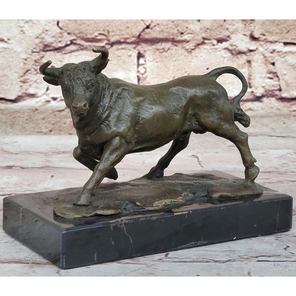Hot Cast Bronze Trotting Spanish Bull Bronze Sculpture Statue Original Art