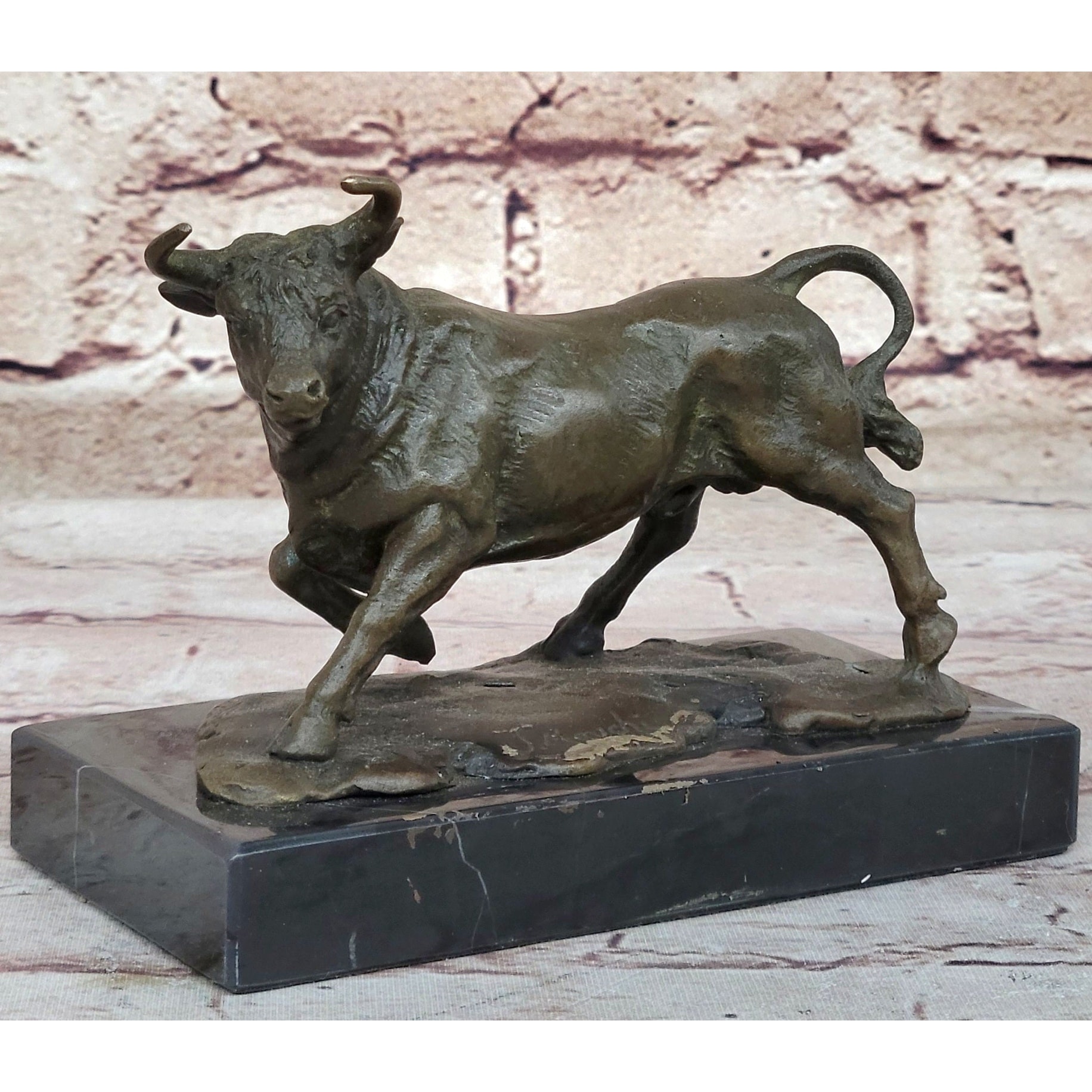 Hot Cast Bronze Trotting Spanish Bull Bronze Sculpture Statue Original Art