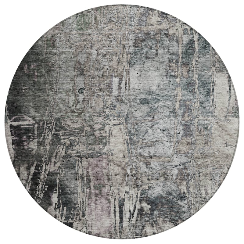 Machine Washable Indoor/ Outdoor Abstract Modern Chantille Rug