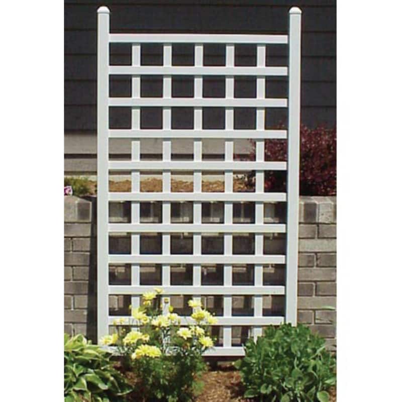DuraTrel Country Garden 35" x 66" White Vinyl Wall Trellis