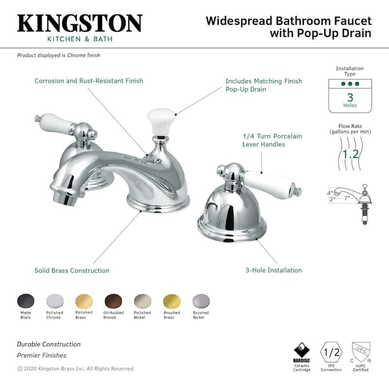 Kingston Brass Restoration 8 in. Widespread Bathroom Faucet