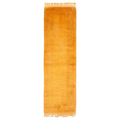 ECARPETGALLERY Hand-knotted Color Transition Light Orange Wool Rug - 2'8 x 6'9