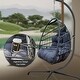 preview thumbnail 17 of 22, Stand Wicker Rattan Patio Basket Swing Egg Chair with C Type Bracket Black