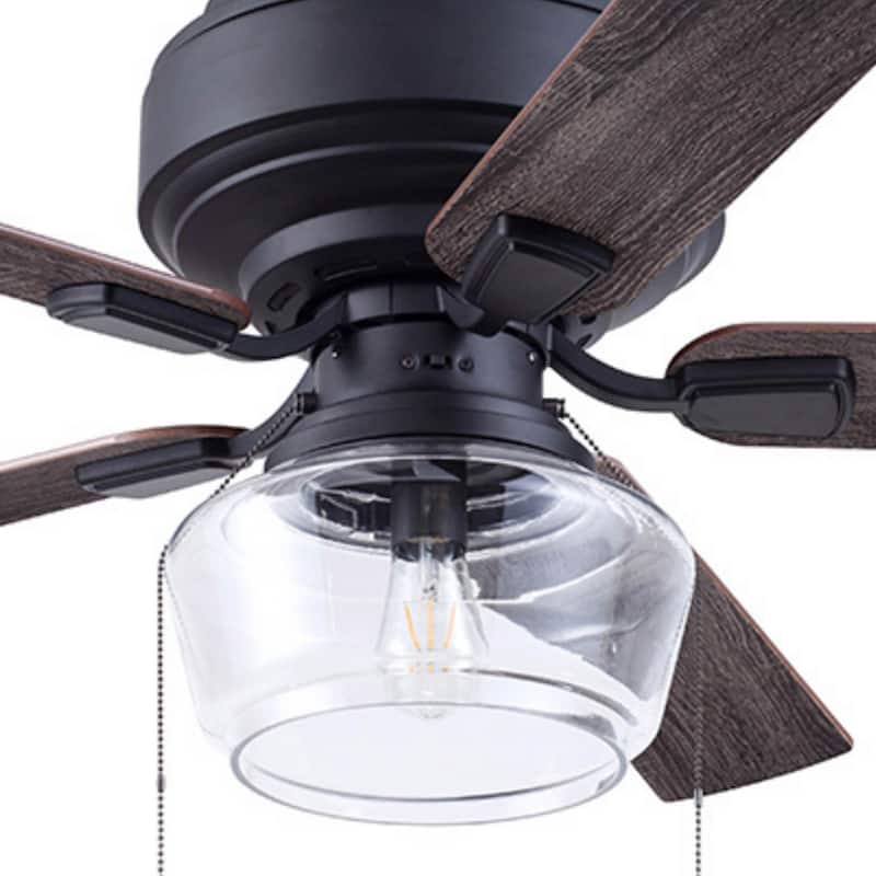 52" MaCenna Indoor Traditional Farmhouse Ceiling Fan with Pull Chains, Dry-Rated