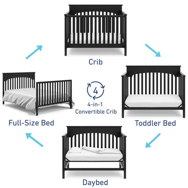Graco Lauren 4-in-1 Convertible Crib Converts to Toddler Bed