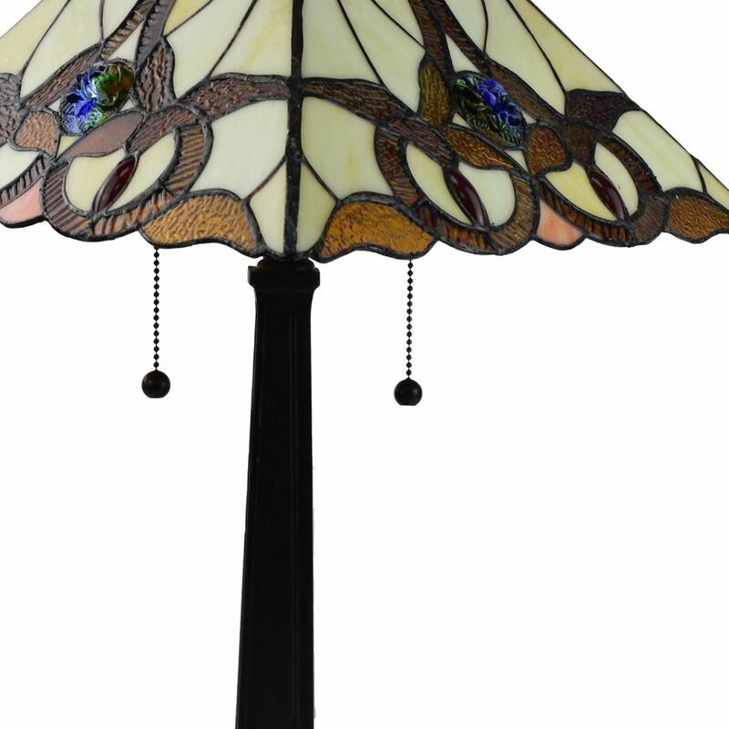 HomeRoots 22" Dark Brown Metal Two Light Candlestick Table Lamp With Beige Empire Shade - 21