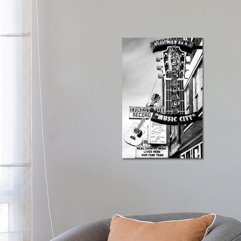 iCanvas "Nashville Music City Black And White" by Susanne Kremer Canvas Print - 26x18x1.5