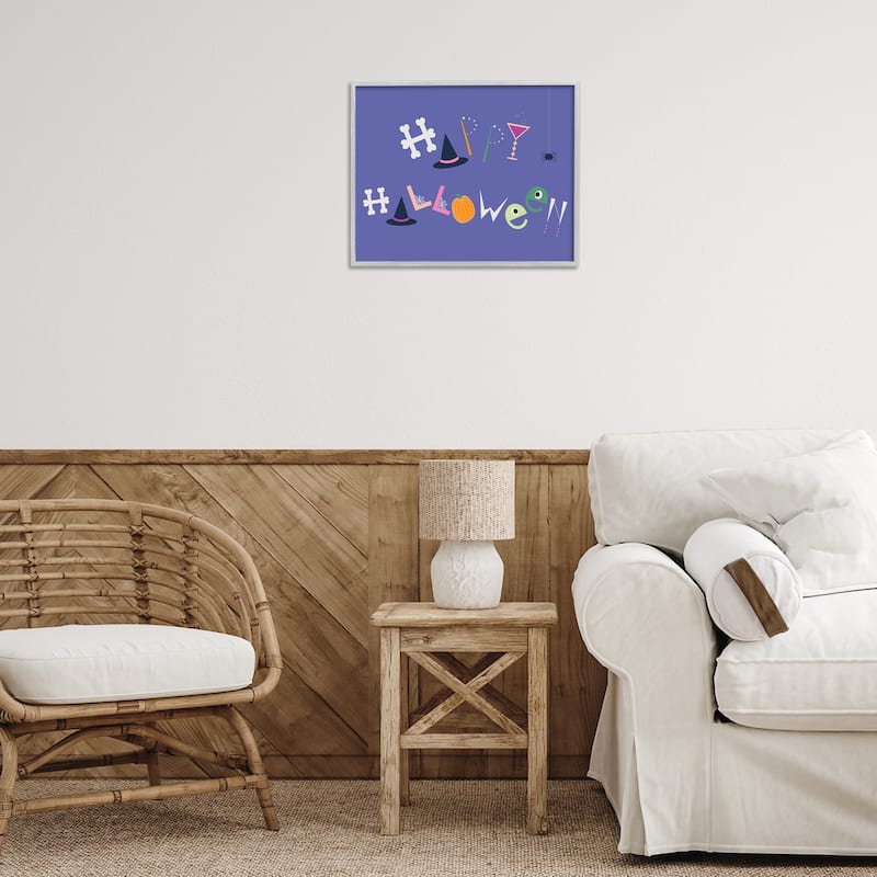 Stupell Eclectic Happy Halloween Framed Giclee Art Design By Sazerelli Designs