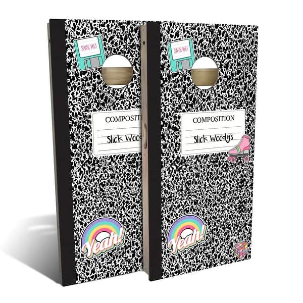 slide 2 of 9, 90s Notebook Outdoor Cornhole Board Set Backyard 2x4 - NO Accessories