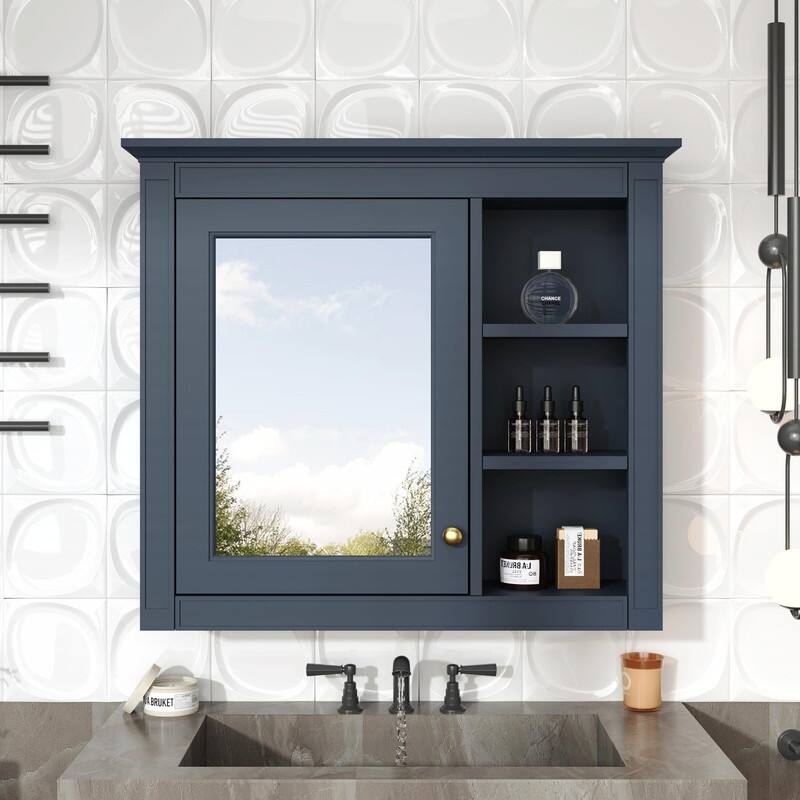 30'' x 28'' Modern Wall Mounted Bathroom Storage Cabinet with Mirror