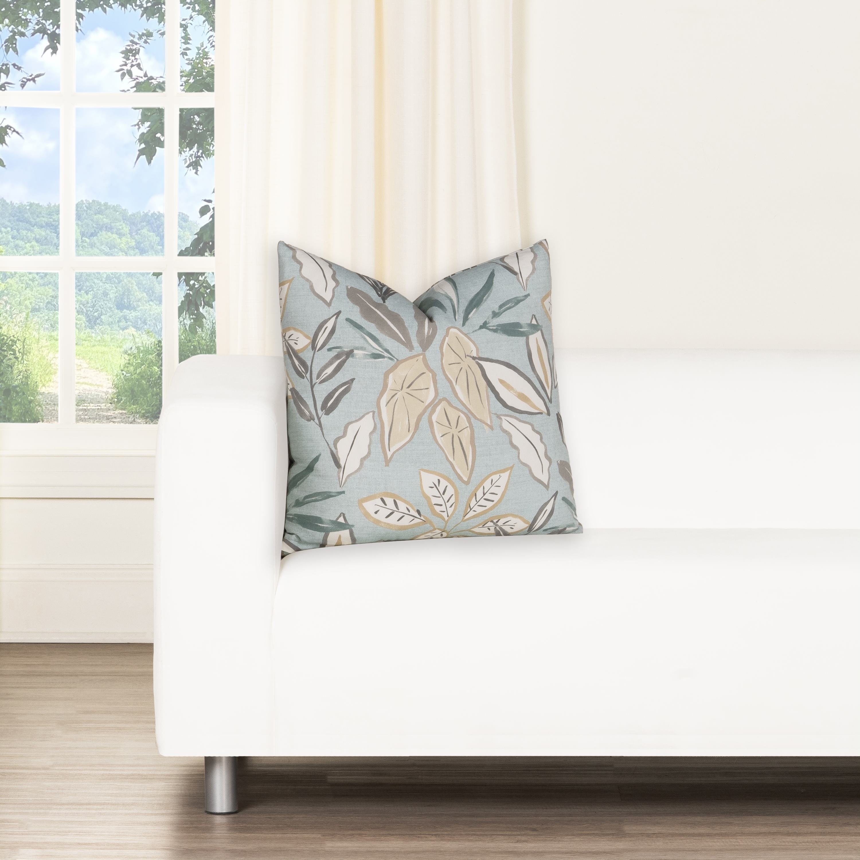 Magnolia Leaves Fiesta Washed Cotton Accent Pillow
