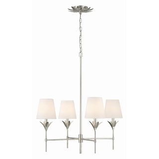 Broche 4 Light Antique Silver Chandelier - 28"W x 28"H x 28"D