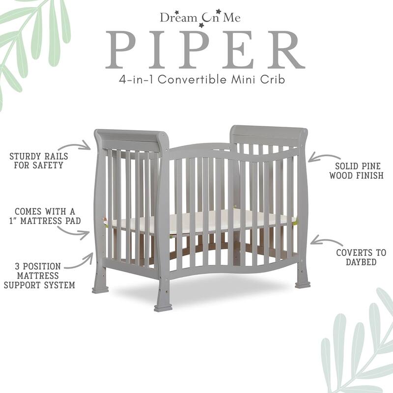 Dream On Me Violet 4-In-1 Convertible Mini Crib
