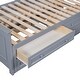 preview thumbnail 10 of 26, Twin Wood Platform Bed with Storage Cabinet and Drawers, Grey
