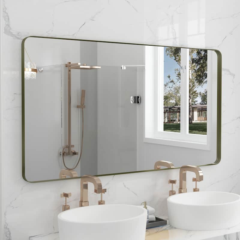 QuivaraView Rectangular Aluminum Framed Bathroom Vanity Mirror - 30"x 55" - Bronze