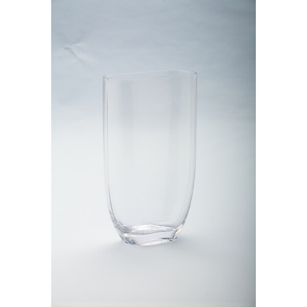 8.5" Clear Solid Tapered Oval Shaped Vase - N/A