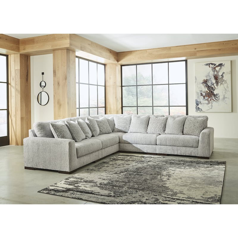 Signature Design by Ashley Regent Park Pewter 5-Piece Sectional - 132"W x 132"D x 39"H