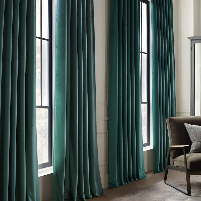 Exclusive Fabrics Simply Velvet Grommet Room Darkening Curtains for Bedroom & Living Room Curtains Pair (2 Panels))