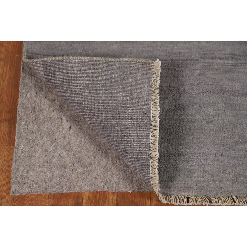 Gray Gabbeh Modern Area Rug Hand-Knotted Wool Carpet - 4'11" x 6'6"