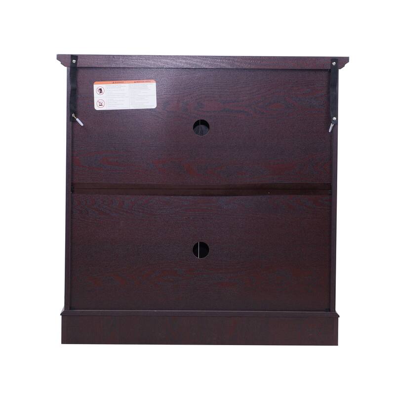 Spacious size sideboard 2 clear tempered glass doors buffet with adjustable shelf, MDF storage cabinet for dinning room