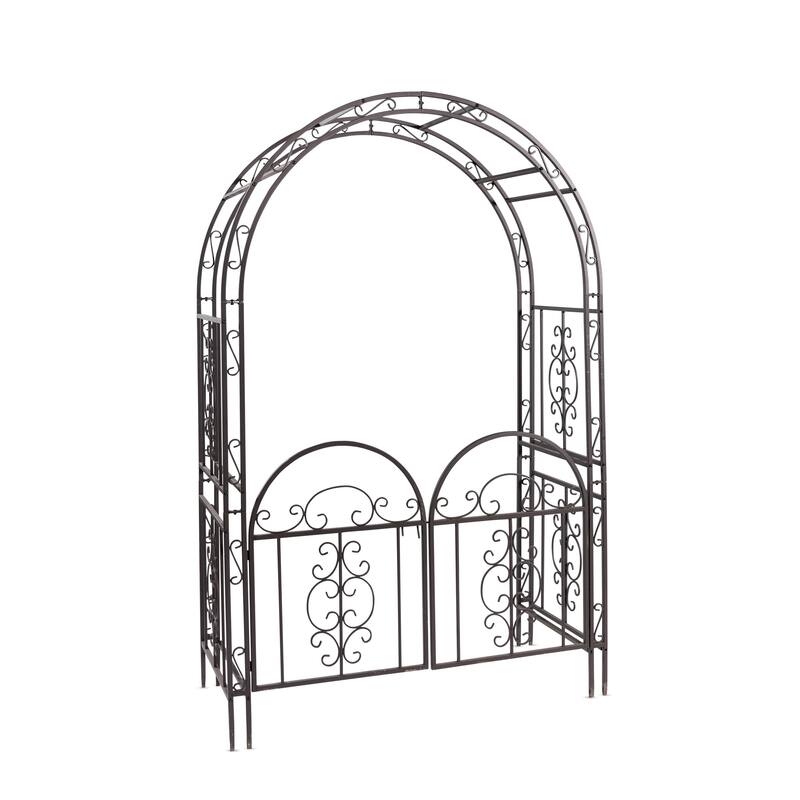 84" x 53" Montebello Iron Garden Arbor with Gate