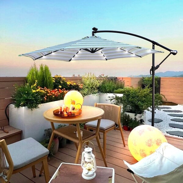 Summit Living 10ft Patio Umbrella with 8 Sturdy Ribs Outdoor