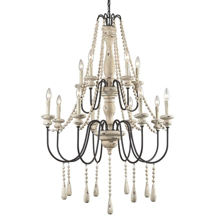 Elk Home 3215-006  Sommieres 12 Light 33" Wide Beaded Chandelier - Chandeliers For Bedrooms by Overstock.com