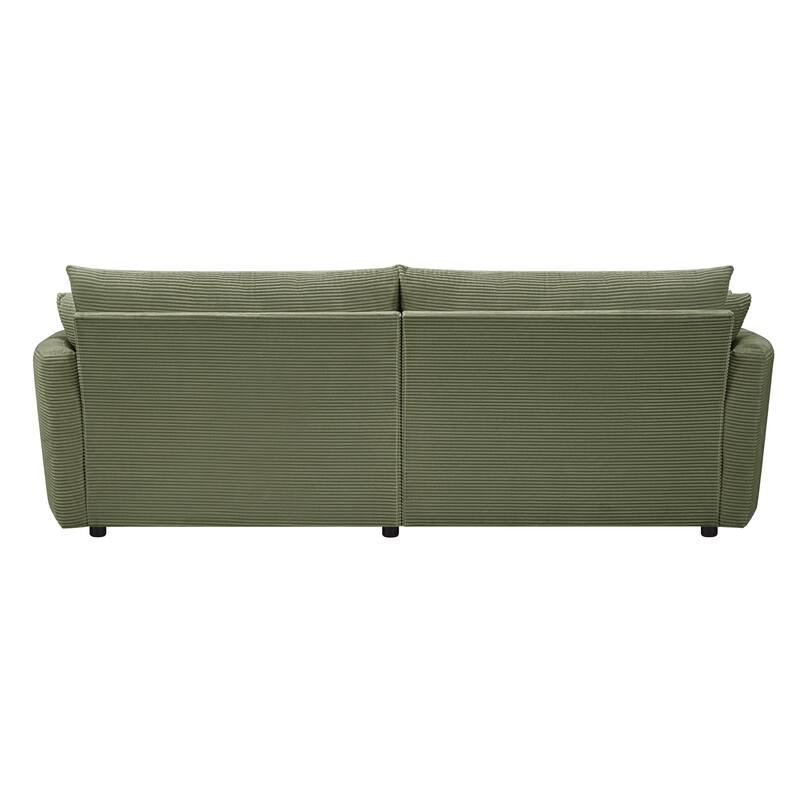 102.3" Oversized Double Chaise Lounge Sofa, Corduroy Upholstered Sleeper Sofa Bed 2 Seat Sofa Loveseat with USB Ports