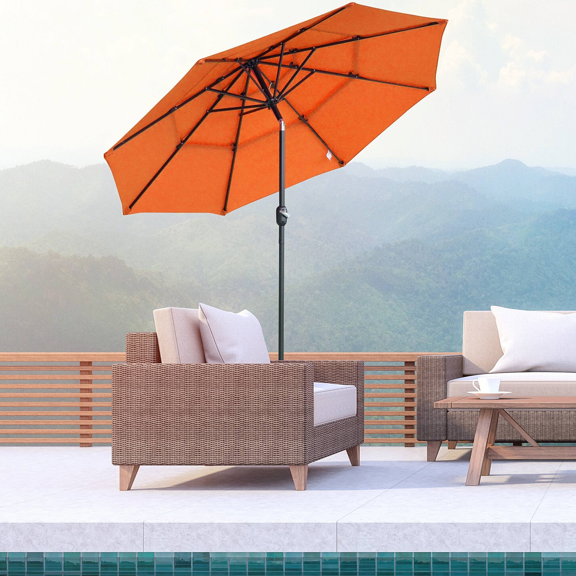 best choice products 9ft outdoor market patio umbrella w/crank tilt All-Weather as the push Autlaycil 9ft Patio umbrella Outdoor