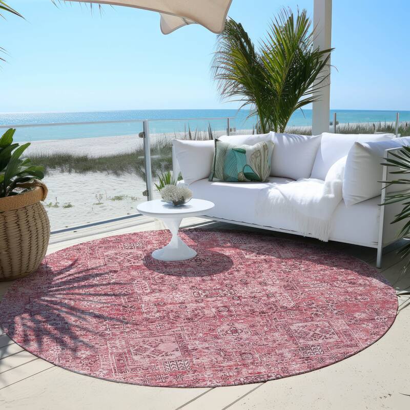 Machine Washable Indoor/ Outdoor Chantille Vintage Traditional Rug