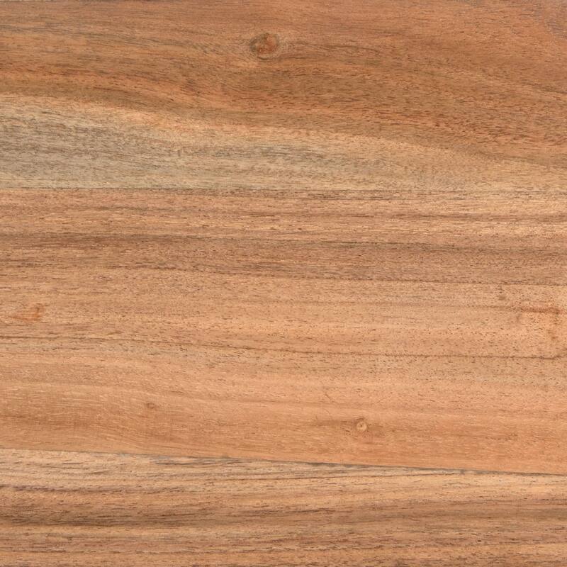 78" Brown Acacia Wooden Rattan Rectangular Bench