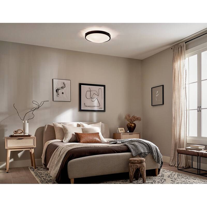 Kichler Lighting Lytham 17.25 inch 3-Light Flush Mount Light Black