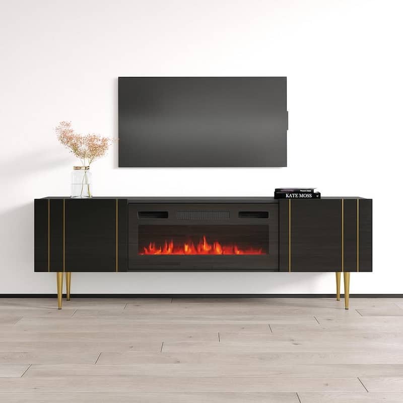Nile BL-EF Fireplace TV Stand - Black