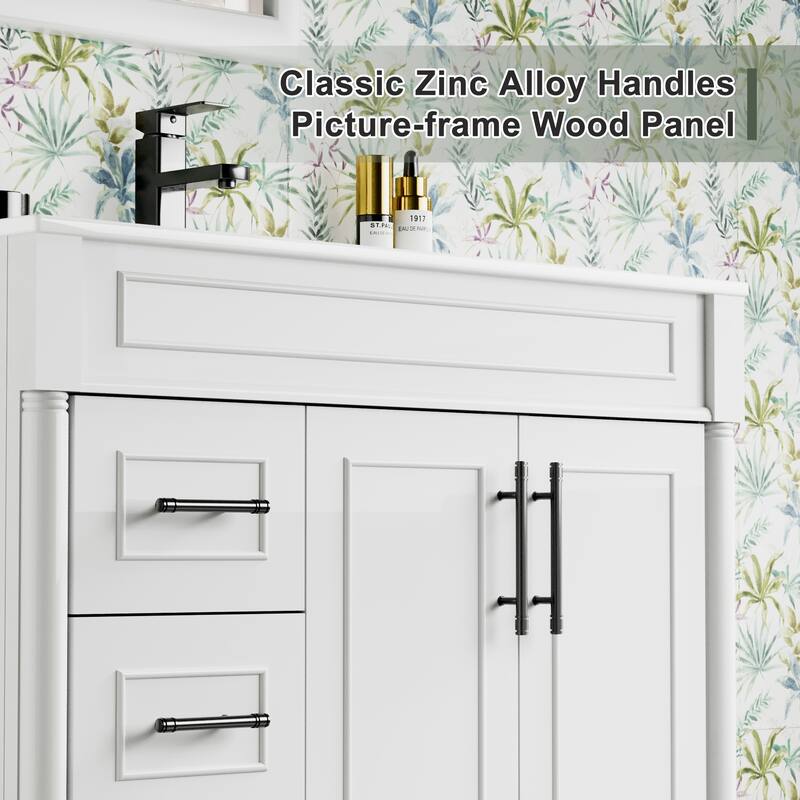 24"/30"/36" Retro Bathroom Vanity W/ Drop in Sink Combo Cabinet Set