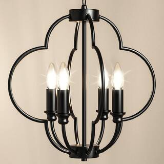 4-Light Candle Style Geometric Chandelier