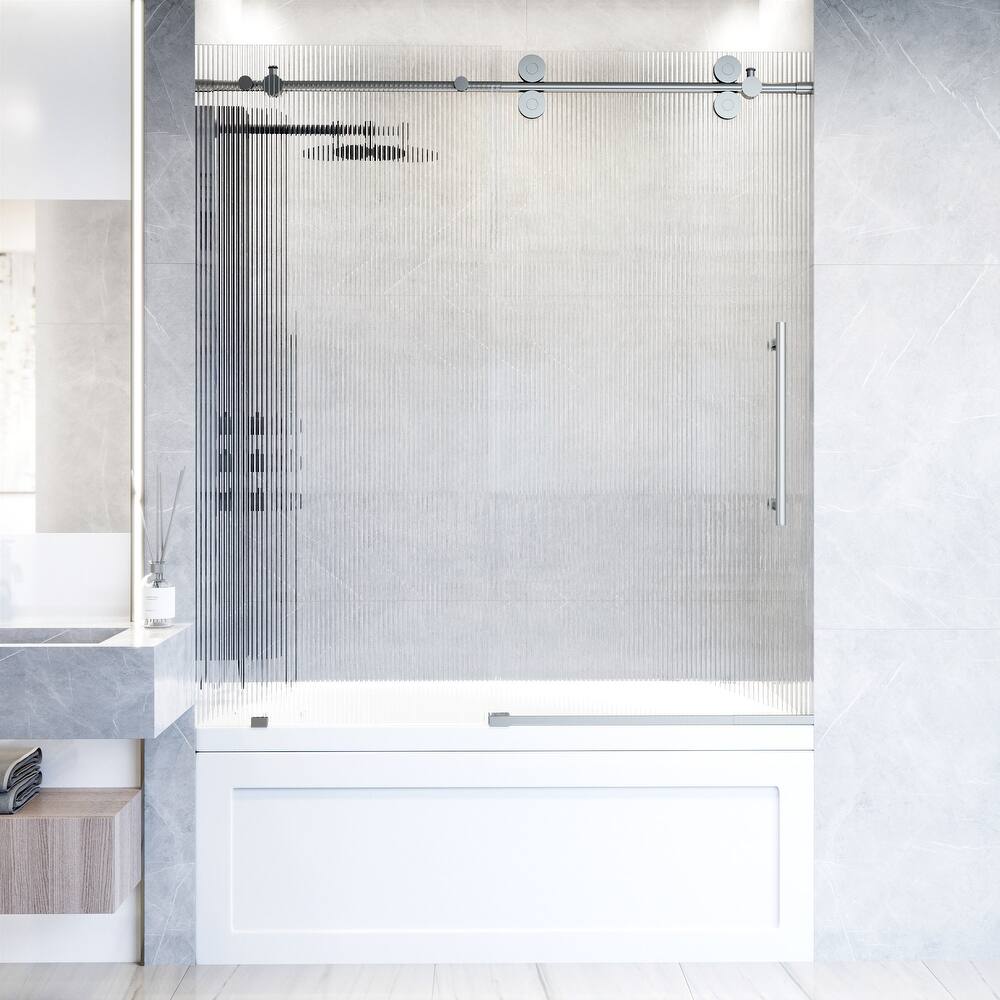VIGO Elan 56" to 60" W x 66" H Frameless Sliding Tub Door