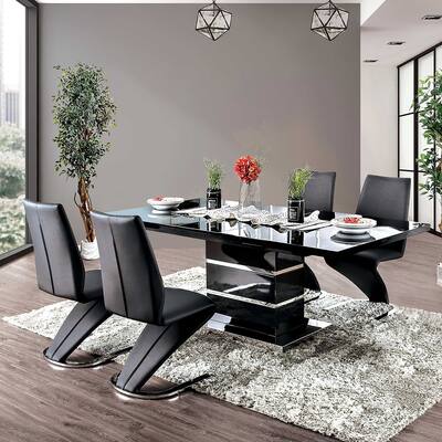 Ikemura Contemporary Black Metal 5-Piece Dining Set by Strick & Bolton