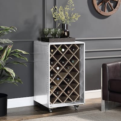 Raini Wine Cabinet Aluminum Finish