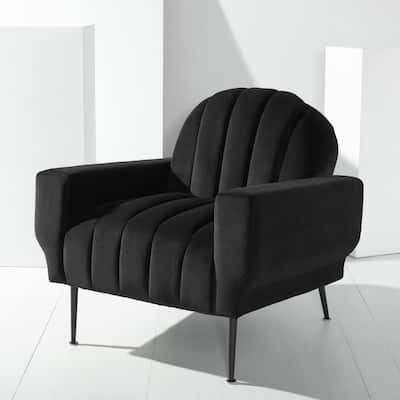 SAFAVIEH Couture Sassa Channel Tufted Accent Chair - 33" W x 34" D x 32" H - 33Wx34Dx32H