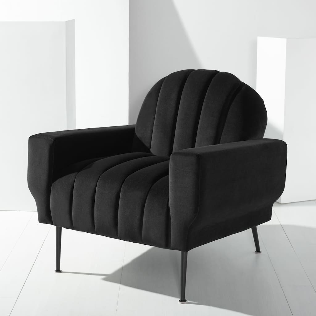 SAFAVIEH Couture Sassa Channel Tufted Accent Chair - 33" W x 34" D x 32" H - 33Wx34Dx32H